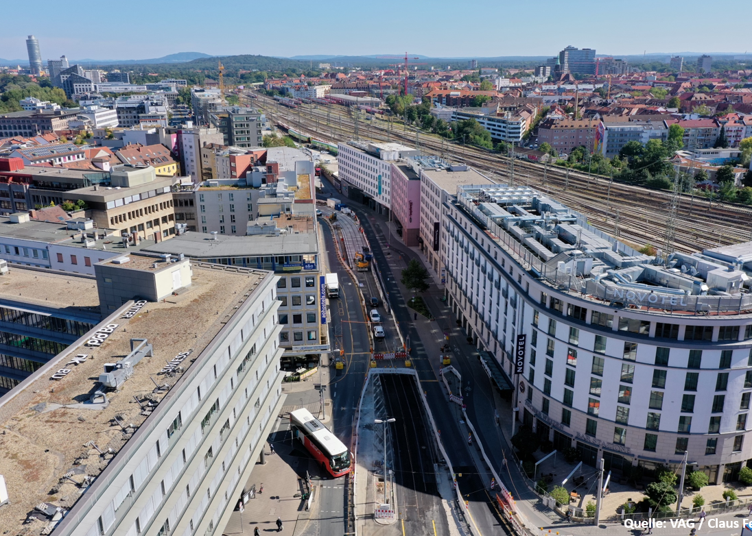 Supervision of the redevelopment measures at an important Nuremberg traffic junction